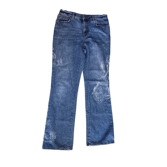 Lauren Ralph Lauren Jeans Co. Bleached Paisley Denim Size 4 - Picture 1 of 5